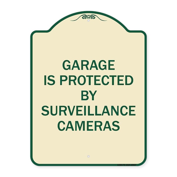 Signmission Garage Is Protected by Surveillance Cameras Heavy-Gauge Aluminum Sign, 24" H, TG-1824-23937 A-DES-TG-1824-23937 - main